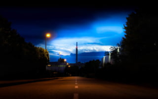 Photographie d'un Paysage urbain de nuit