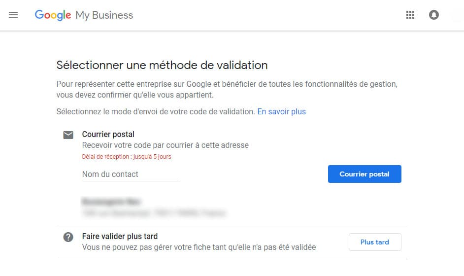 Valider son compte Google My Business